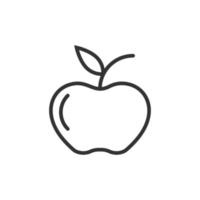 Apple icon in flat style. Fresh fruit vector illustration on white isolated background. Juicy food business concept.