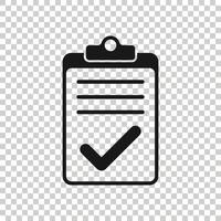 To do list icon in flat style. Document checklist vector illustration on white isolated background. Notepad check mark business concept.