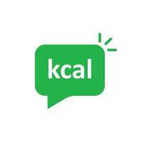 Kcal icon in flat style. Diet vector illustration on white isolated background. Calories business concept.