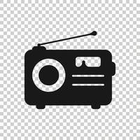 Radio icon in flat style. Fm broadcast vector illustration on white isolated background. Radiocast business concept.