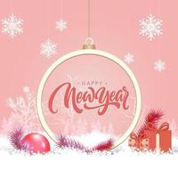 Feliz navidad y próspero año nuevo. diseño navideño para banner de año nuevo, volante, tarjeta de felicitación y redes sociales vector