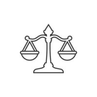 Scales icon in flat style. Libra vector illustration on isolated background. Mass comparison sign business concept.