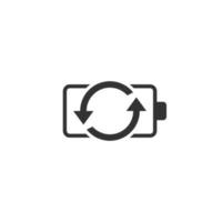 Battery charge icon in flat style. Power level vector illustration on white isolated background. Lithium accumulator business concept.