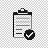 To do list icon in flat style. Document checklist vector illustration on white isolated background. Notepad check mark business concept.