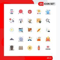 25 Thematic Vector Flat Colors and Editable Symbols of design coding mirror teamwork management Editable Vector Design Elements