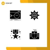 Stock Vector Icon Pack of 4 Line Signs and Symbols for admin award software world reward Editable Vector Design Elements