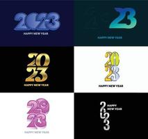 Big Set of 2023 Happy New Year logo text design 2023 number design template vector