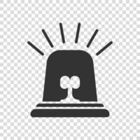 Emergency alarm icon in flat style. Alert lamp vector illustration on isolated background. Police urgency sign business concept.