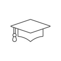 icono de sombrero de graduación en estilo plano. Ilustración de vector de gorra de estudiante sobre fondo blanco aislado. concepto de negocio universitario.