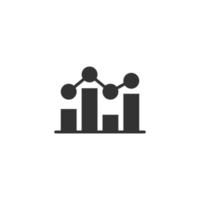 Chart graph icon in flat style. Arrow grow vector illustration on white isolated background. Analysis business concept.