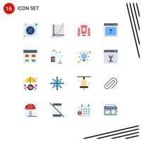 Flat Color Pack of 16 Universal Symbols of website browser experience arrow medical Editable Pack of Creative Vector Design Elements