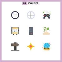 Set of 9 Modern UI Icons Symbols Signs for remote truck target lorry video game Editable Vector Design Elements