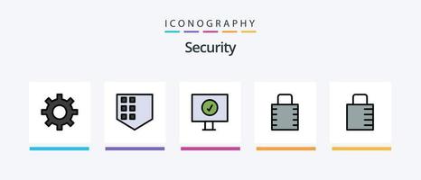 Security Line Filled 5 Icon Pack Including . security. shield. protect. key. Creative Icons Design vector