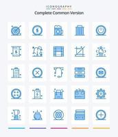 Creative Complete Common Version 25 Blue icon pack  Such As trash. recycle. alcohol. garbage. glass vector