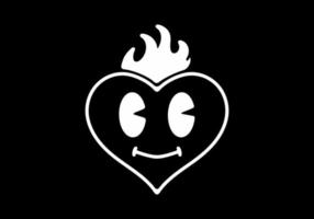 Black and white color of heart tattoo vector