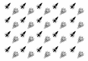 diseño de tatuaje de patrón de ilustración de arte lineal de un cohete espacial vector