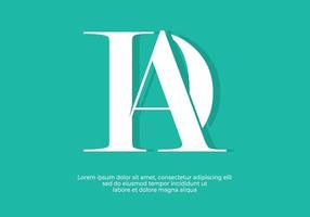 White and Turquoise color of AK initial letter vector