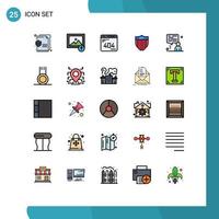 Set of 25 Modern UI Icons Symbols Signs for business man error usa shield Editable Vector Design Elements