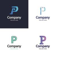 diseño de paquete de logotipo grande de letra p diseño de logotipos modernos y creativos para su negocio vector