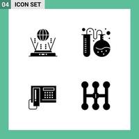 4 iconos creativos signos y símbolos modernos del teléfono de Internet se conectan de nuevo al hardware de la escuela elementos de diseño vectorial editables vector