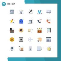 User Interface Pack of 25 Basic Flat Colors of device computer mic keyboard arrow Editable Vector Design Elements