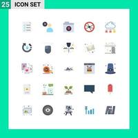 Universal Icon Symbols Group of 25 Modern Flat Colors of online cloud files laboratory danger Editable Vector Design Elements