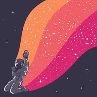 Astronaut having fun beautiful design illustration with Warm colors vector