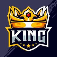 diseño del logotipo de esport de la corona del rey vector
