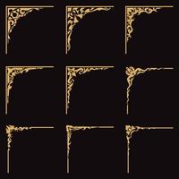 Decorative corner border carved vintage frame vector