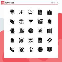 Set of 25 Modern UI Icons Symbols Signs for business file business document account Editable Vector Design Elements