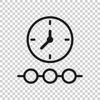 Timeline icon in flat style. Progress vector illustration on white isolated background. Diagram business concept.