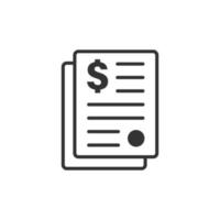 Financial statement icon in flat style. Document vector illustration on white isolated background. Report business concept.