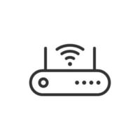 Wifi router icon in flat style. Broadband vector illustration on white isolated background. Internet connection business concept.