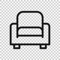 icono de silla de cine en estilo plano. sillón ilustración vectorial sobre fondo blanco aislado. concepto de negocio de asiento de teatro. vector