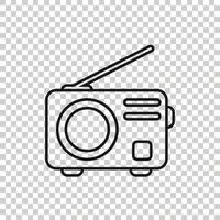 Radio icon in flat style. Fm broadcast vector illustration on white isolated background. Radiocast business concept.