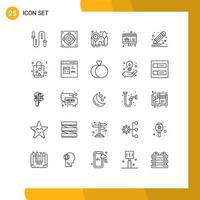 Pictogram Set of 25 Simple Lines of document color goal shopping online Editable Vector Design Elements