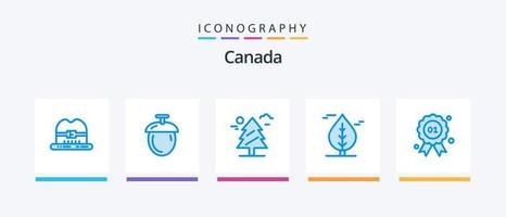 paquete de iconos de Canadá azul 5 que incluye . calidad. soldar Insignia. planta. diseño de iconos creativos vector