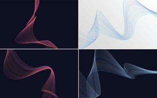 Collection of geometric minimal lines pattern set vector