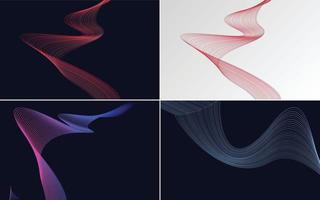 Collection of geometric minimal lines pattern set vector