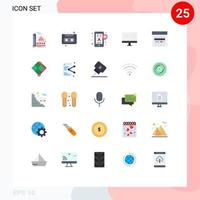 25 Creative Icons Modern Signs and Symbols of monitor gadget tape devices navigation Editable Vector Design Elements