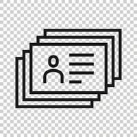 Resume icon in flat style. Contract document vector illustration on white isolated background. Paper notepad business concept.