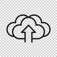 Digital service icon in flat style. Network cloud vector illustration on white isolated background. Computer technology business concept.