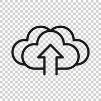 Digital service icon in flat style. Network cloud vector illustration on white isolated background. Computer technology business concept.
