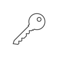 Key icon in flat style. Password vector illustration on white isolated background. Access business concept.