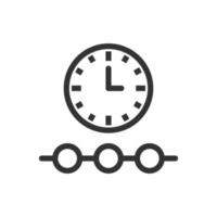 icono de línea de tiempo en estilo plano. ilustración vectorial de progreso sobre fondo blanco aislado. concepto de negocio de diagrama. vector