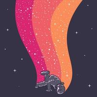 astronauta divirtiéndose hermosa ilustración de diseño con colores cálidos vector