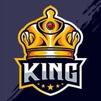 diseño del logotipo de esport de la corona del rey vector