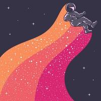 astronauta divirtiéndose hermosa ilustración de diseño con colores cálidos vector