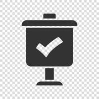 Checklist vector icon. Survey vector illustration in flat design on isolated background. Simple business concept pictogram.