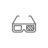 icono de película en estilo plano. ilustración de vector de película sobre fondo blanco aislado. Concepto de negocio de gafas 3d.